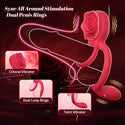 Rose Vibrating Cock Ring with Taint Testicle Clitoral Stimulator, App Remote Control Male Pleasure Penis Ring Vibrator, Couples Adult Sex Toys Games for Men Women, ZOOPLOU Couple Sex Toy Sex