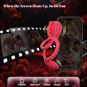Rose Vibrating Cock Ring with Taint Testicle Clitoral Stimulator, App Remote Control Male Pleasure Penis Ring Vibrator, Couples Adult Sex Toys Games for Men Women, ZOOPLOU Couple Sex Toy Sex