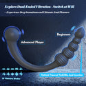 Dual-Ended Vibrating Prostate Massager Anal Beads Sex Toys, Curved Anal Dildo Butt Plug Vibrator, Male Adult Sex Toy for Men Women Couples, Porinda Long Prostate Wand Anal Trainer Game Play