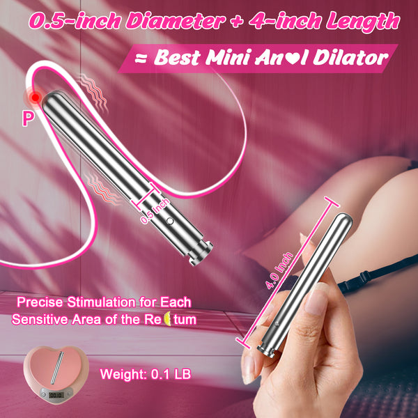 Anal Plug Sex Toy, 30" Long Necklace Stainless Steel Vibrating Butt Plug, 0.5" Diameter Metal Small Beginner Anal Trainer Vibrator Male Female Couples Adult Sex Toys, LITLLS Vibrators for Men Women