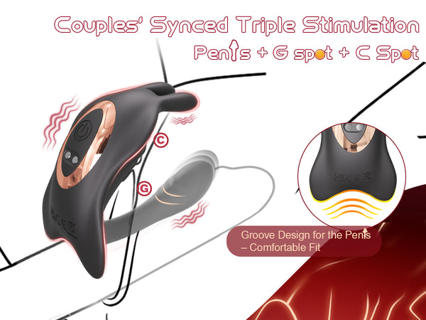 Hands-Free Wearable Vibrator, Couples Women Panty Sex Toys with Rabbit Stimulator for G Spot Clitoral Penis Pleasure, Mini App Remote Control Adult Female Kinky Sex Toy Game