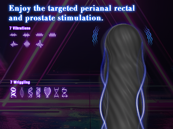 Anal Male Adult Sex Toys - Wriggling Rotating Vibrating Prostate Massager Anal Butt Plug Sex Toy for Men Women Couples, Porinda Remote Control Anal Dildo Vibrator with Suction Cup, 7 Modes Anal Beads