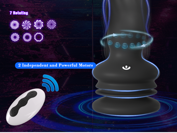 Anal Male Adult Sex Toys - Wriggling Rotating Vibrating Prostate Massager Anal Butt Plug Sex Toy for Men Women Couples, Porinda Remote Control Anal Dildo Vibrator with Suction Cup, 7 Modes Anal Beads