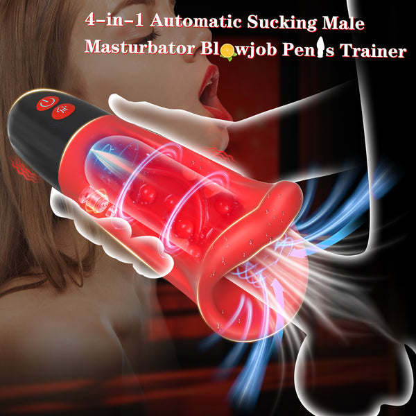 Male Masturbator Adult Sex Toys for Men - Squeezable Soft Sleeve Automatic Sucking Vibrating Blowjob Sex Machine, Penis Vibrator Stroker Trainer, Mens Penis Pump Sucker Sex Toy Pocket Pussy for Men