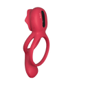 Budoli Vibrating Cock Ring with Rose Clitoral Stimulator & Testicle Massager – Pleasure Penis Ring Vibrator for Couples | 9 Vibration Modes for Enhanced Male Erection & Sensual Experience