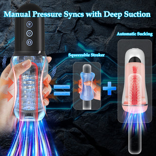 Male Masturbator Adult Sex Toys for Men - Squeezable Ultra-Soft Sleeve Automatic Sucking Vibrating Blowjob Sex Machine Penis Pump Vibrator Stroker, YUKZEN Mens Oral Sucker Sex Toy Pocket Pussy for Men