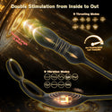 Thrusting Prostate Massager Anal Sex Toy with Vibrating Cock Ring Taint Testicle Stimulator, Remote Control APP Anal Butt Plug Dildo, Penis Ring Vibrator for Men, HNNPY Couples Male Adult Sex Toys