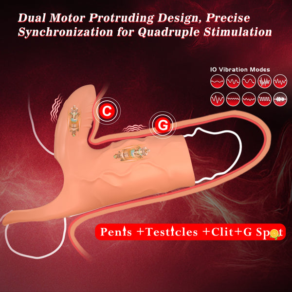 Vibrating Penis Sleeve Cock Ring with Clitoral Stimulator, Penis Ring Vibrator Extender for G Spot Stimulation, Couples Adult Sex Toys for Men Women, MHYNNR Girth Enhancer Sleeve Male Couple Sex Toy