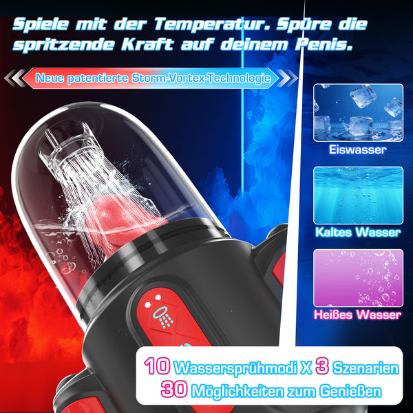 Masturbieren für Männer Elektrisch Wassersprühfunktion 7-in-1, Sex Spielzeug für die Männer 10 Vibration 5 Rotation, Blowjob Taschenmuschi Masturbator Realistisch, GOZMIN Penis Vibrator Sexspielzeug