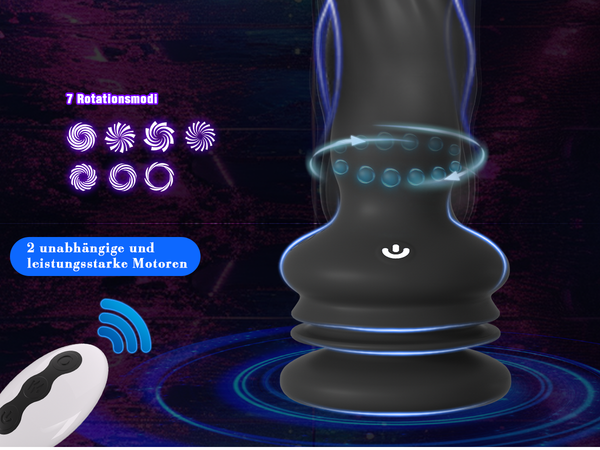 Analplug Sex Spielzeug für die Männer Frauen, Wriggelnde Rotierende Vibrierende Prostata Stimulation Männer Saugnapf mit Fernbedienung, YAWNSHE Anal Dildo Vibrator Analvibratoren für Mann Sexspielzeug