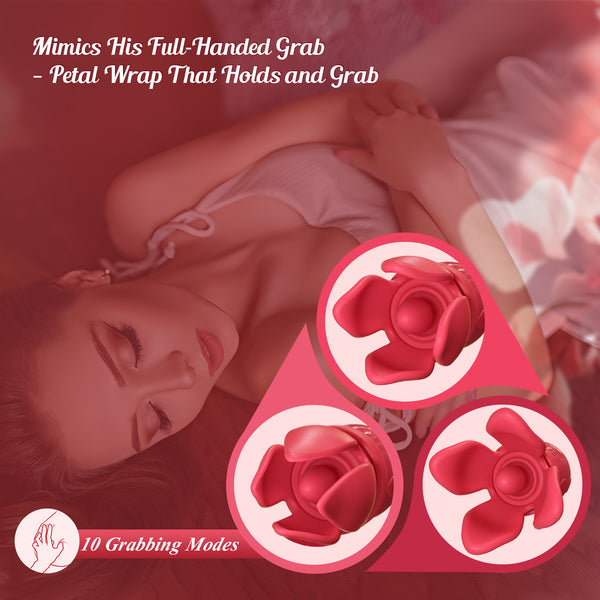 Grabbing Rose Nipple Sex Toy with 360° Tongue Licking Swirling Vibrator, Vibrating Nipple Clamps Women Couples Adult Sex Toys Games, QJWQJW Kinky Female Clitoral Stimulator BDSM Juguete Sexual