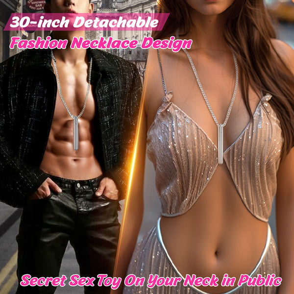 Anal Plug Sex Toy, 30" Long Necklace Stainless Steel Vibrating Butt Plug, 0.5" Diameter Metal Small Beginner Anal Trainer Vibrator Male Female Couples Adult Sex Toys, LITLLS Vibrators for Men Women