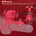 Vibrating Penis Sleeve Cock Ring with Full Lips Tongue Clitoral Stimulator, Penis Ring Vibrator Extender for G Spot Stimulation,Couples Adult Sex Toys for Men Women,HOESDIK Male Couple Sex Toy for Men Visit the HOESDIK Store
