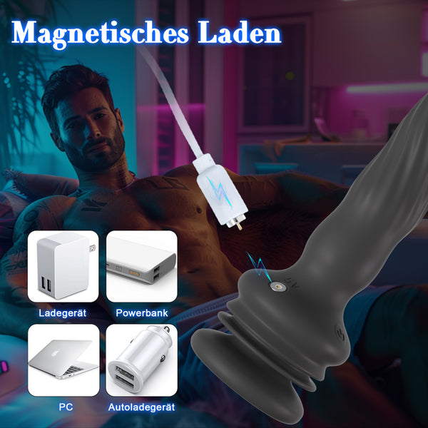 Analplug Sex Spielzeug für die Männer Frauen, Wriggelnde Rotierende Vibrierende Prostata Stimulation Männer Saugnapf mit Fernbedienung, YAWNSHE Anal Dildo Vibrator Analvibratoren für Mann Sexspielzeug