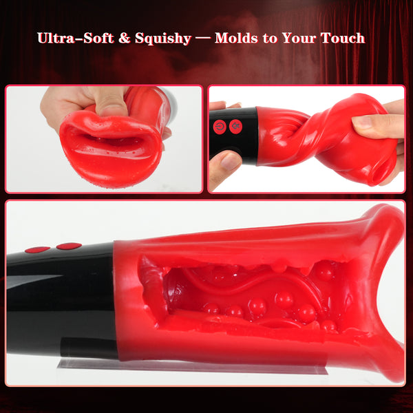 Male Masturbator Adult Sex Toys for Men - Squeezable Soft Sleeve Automatic Sucking Vibrating Blowjob Sex Machine, Penis Vibrator Stroker Trainer, Mens Penis Pump Sucker Sex Toy Pocket Pussy for Men