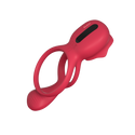 Budoli Vibrating Cock Ring with Rose Clitoral Stimulator & Testicle Massager – Pleasure Penis Ring Vibrator for Couples | 9 Vibration Modes for Enhanced Male Erection & Sensual Experience