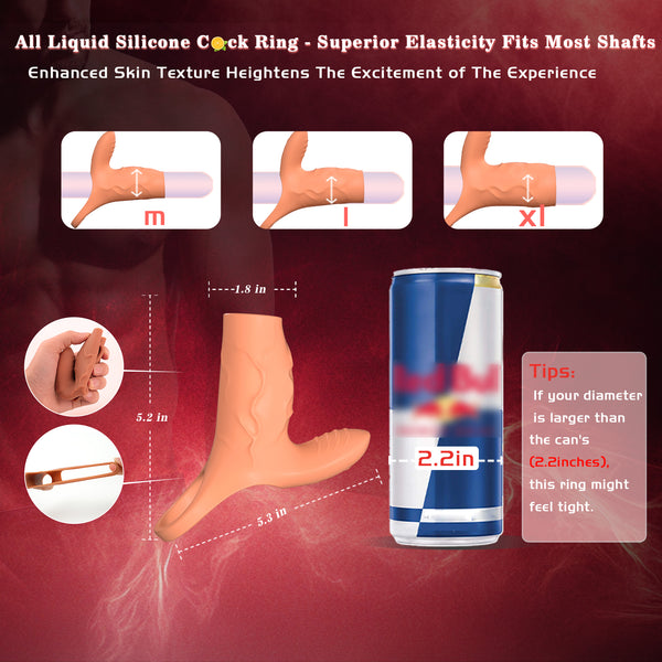 Vibrating Penis Sleeve Cock Ring with Clitoral Stimulator, Penis Ring Vibrator Extender for G Spot Stimulation, Couples Adult Sex Toys for Men Women, MHYNNR Girth Enhancer Sleeve Male Couple Sex Toy