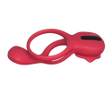Budoli Vibrating Cock Ring with Rose Clitoral Stimulator & Testicle Massager – Pleasure Penis Ring Vibrator for Couples | 9 Vibration Modes for Enhanced Male Erection & Sensual Experience