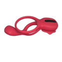 Budoli Vibrating Cock Ring with Rose Clitoral Stimulator & Testicle Massager – Pleasure Penis Ring Vibrator for Couples | 9 Vibration Modes for Enhanced Male Erection & Sensual Experience