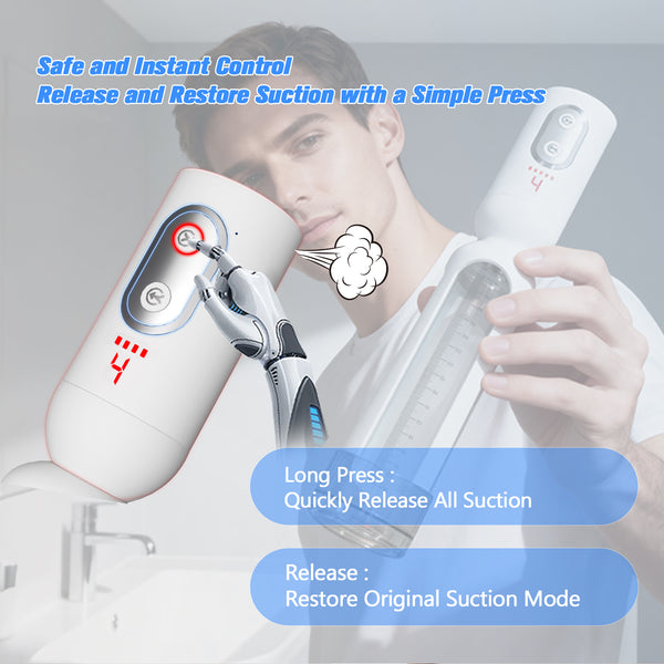 Electric Penis Vacuum Pump Enlarger with Anti-Strain Silicone Sleeve, Cock Extender Enhancer Stretcher with 4 Suction Modes, Male Masturbator Adult Sex Toys for Men Extension, Hoesdik Sex Machine