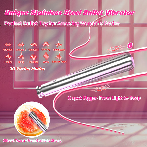Anal Plug Sex Toy, 30" Long Necklace Stainless Steel Vibrating Butt Plug, 0.5" Diameter Metal Small Beginner Anal Trainer Vibrator Male Female Couples Adult Sex Toys, LITLLS Vibrators for Men Women