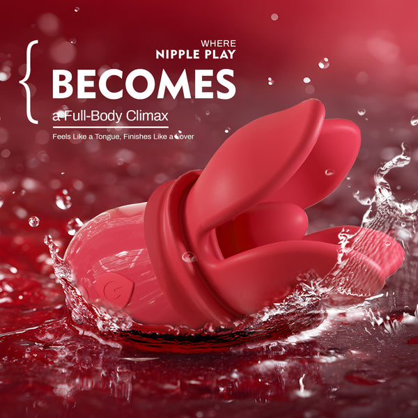 Grabbing Rose Nipple Sex Toy with 360° Tongue Licking Swirling Vibrator, Vibrating Nipple Clamps Women Couples Adult Sex Toys Games, QJWQJW Kinky Female Clitoral Stimulator BDSM Juguete Sexual