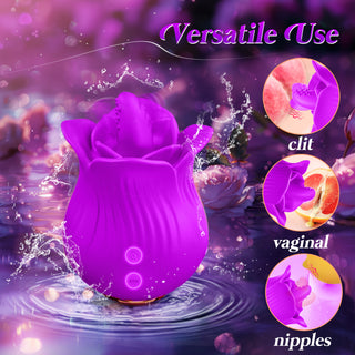 Female Clitoris Rose Vibrator, 2 in 1 Licking Vibrating Clitoral Women Sex Toys, Adult Toys for Women Pleasure with 10 Modes, ZOOPLOU Womens Sex Sexual Stimulation Device