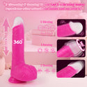 Thrusting Soft Pink Liquid Silicone Jelly Dildo, Suction Cup Fantasy Anal G Spot Rotating Vibrating Realistic Strap On Dildo, Remote Control Vibrator, YUKZEN Women Female Couples Adult Sex Toys Games