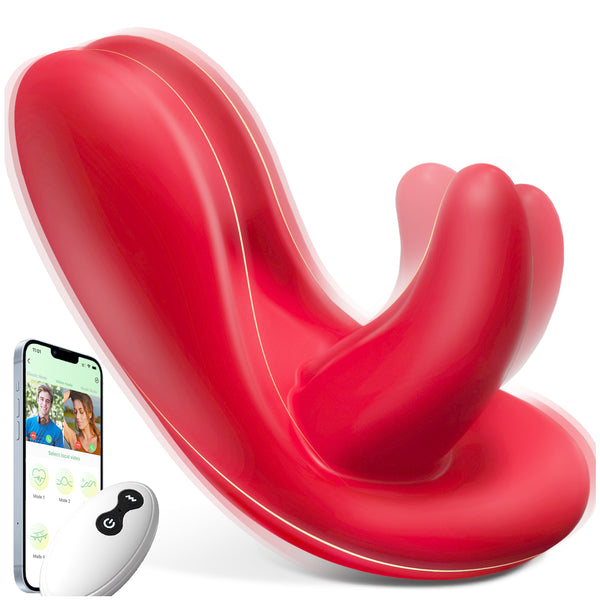 Tongue Oral Remote Control Wearable Vibrator, Couples Women Adult Sex Toys Games, APP Mini Panty Vibrator Clitoral Vaginal Stimulator, HOESDIK 10 Vibrations Couple Female Kinky Sex Toy Game Play