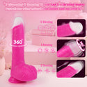 Thrusting Soft Pink Liquid Silicone Jelly Dildo, Suction Cup Fantasy Anal G Spot Rotating Vibrating Realistic Strap On Dildo, Remote Control Vibrator, YUKZEN Women Female Couples Adult Sex Toys Games