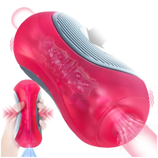 Squeezable Jelly Sleeve Manual Sucking Male Masturbator Adult Sex Toys for Men, Automatic Vibrating Realistic Textured Pocket Pussy, Penis Vibrator Stroker, Onahole Blowjob Sex Toy Machine for Men