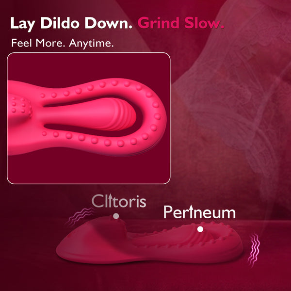 Riding Grinding Vibrating Dildo Vibrator, 360° Bend-to-Fit G Spot Anal Dildo with Clitoral Stimulator, Women Adult Sex Toys, App Remote Control Female Vibrator, Sex Saddle Dildo Mount for Chair Pillow