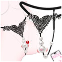 Pearl Thong Wearable Panty Vibrator, Vibrating Strap On APP Remote Control Women Couples Mini Vibrator, Clit Grind Vibrator, Hands Free BDSM Clitoral Stimulator, Bondage Female Adult Sex Toys Games