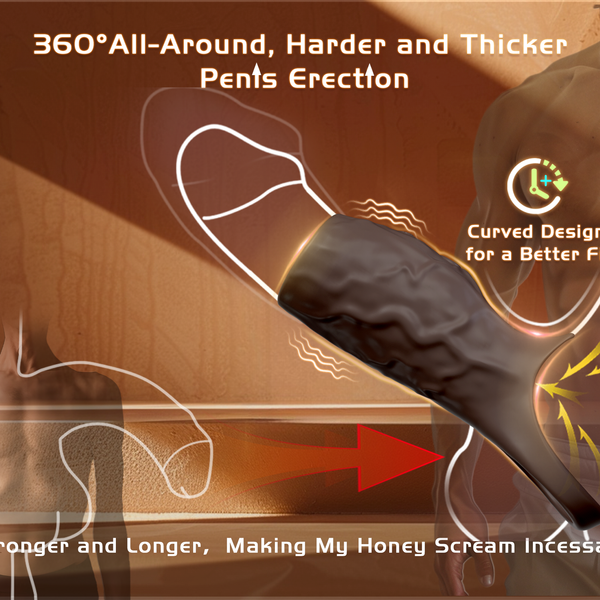 All Liquid Silicone Vibrating Penis Sleeve Cock Ring, Thick Huge Realistic Dildo, Brown Lifelike Big Soft Consoladores with 10 Vibrations, LNIIY Juguetes Sexuales, Adult Sex Toys Games for Men Couples