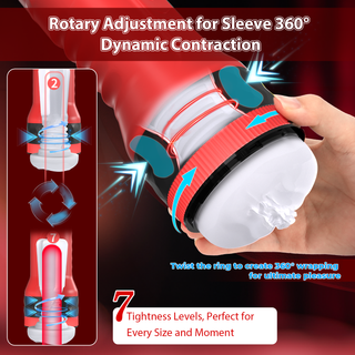 Male Masturbator Adult Sex Toys for Men with 7 Sleeve Tightness Levels, Automatic Vibrating Realistic Pocket Pussy, Penis Vibrator Stroker, Onahole Blowjob Sex Toy Machine for Men Masturbation
