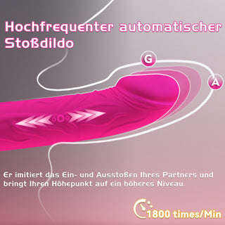 Dildo Vibrator Stoßfunktion, 2 in 1 G Punkt Vibration für Frauen, Sex Spielzeug für die Frau Paare Extrem, Realistischer Silikon Anal Dildo, Budoli Erotisches Sexspielzeug 10 Vibrationen & 3 Stöße
