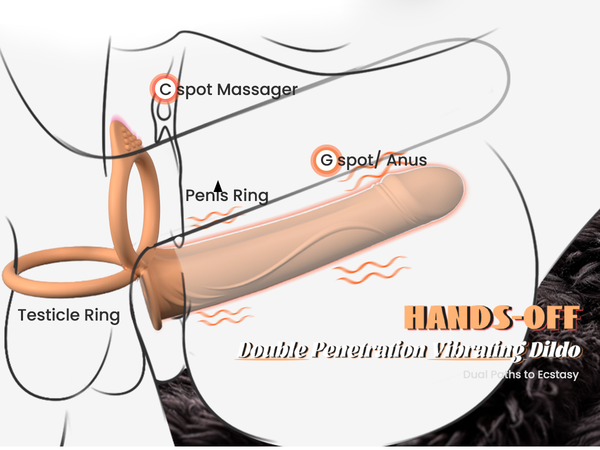 Couples Male Adult Sex Toys - Double Penetration Dildo, Vibrating Anal Plug with Cock Rings, Strap On Butt Plug Penis Vibrator, Mens Kinky Sex Toy for Couple Men Erection Sex, LNIIY Anal Play Sex Game