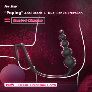Anal Beads Couples Male Adult Sex Toys - Vibrating Anal Butt Plug with Cock Ring, Strap On Anal Dildo, Remote Control APP Prostate Massager Penis Ring Vibrator with 9 Vibrations, HNNPY Sex Toy for Men