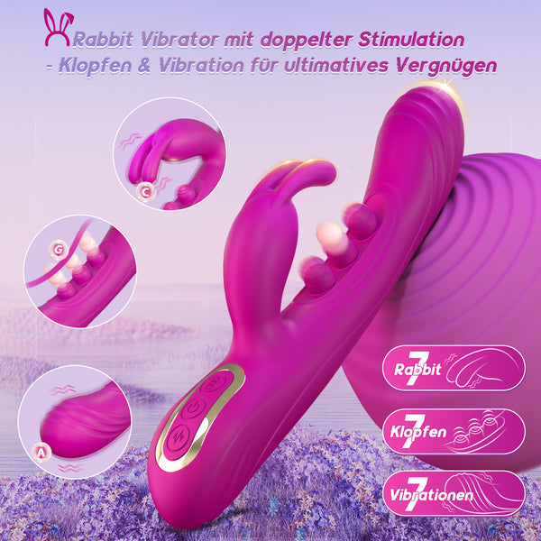 Dildo Vibrator mit Pulsierenden Kugeln, Sex Spielzeug für die Frau Paare, Vibration Vibratorensets für Frauen Klitoris G Punkt, Realistische Silikon Anal Dildo, Erotisches Sexspielzeug Sexmaschine