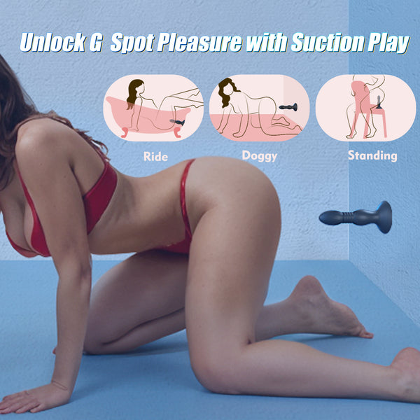 Thrusting Vibrating Anal Plug Sex Toys with Suction Cup, Remote Control Prostate Massager Butt Plug Vibrator, Anal Male Adult Sex Toy for Men Women Couples, HNNPY Anal Dildo Anal Trainer Game Play
