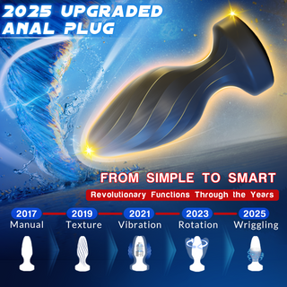 Wriggling Vibrating Butt Plug with 360° Rotation, Led Light Up Anal Plug Sex Toy, Prostate Massager Anal Male Adult Sex Toys for Men Couples, MF JHEEO App Remote Control Anal Dildo Vibrator Play