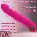 Thrusting Vibrating Dildo, 2 in 1 Female G Spot Vibrator, Soft Silicone Realistic Anal Dildos Adult Women Sex Toys with 10 Vibrating 3 Thrust Modes, LITLLS Thrusting Sex Toy Machine for Women Pleasure