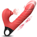 Dildo Vibrator Stoßfunktion, 3 in 1 G Punkt Vibration für Frauen Klitoris, Sex Spielzeug für die Frau Paare Extrem, Realistische Silikon Anal Dildo, Budoli Sexspielzeug 3 Stoss 5 Lecken 10 Vibrationen