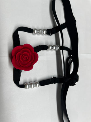 Women Couples Rose Pearl Thong Wearable Panty Vibrator, BDSM Grinding Vibrating Panties Couple Female Adult Sex Toys Games, App Remote Control Clitoral Vagina Taint Vibrator, Bondage Clitoris Sex Toy