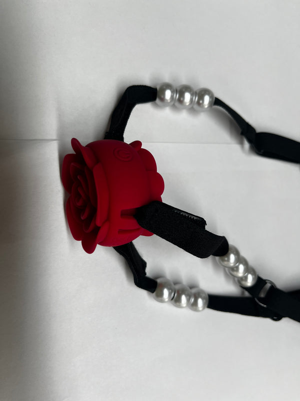 Women Couples Rose Pearl Thong Wearable Panty Vibrator, BDSM Grinding Vibrating Panties Couple Female Adult Sex Toys Games, App Remote Control Clitoral Vagina Taint Vibrator, Bondage Clitoris Sex Toy