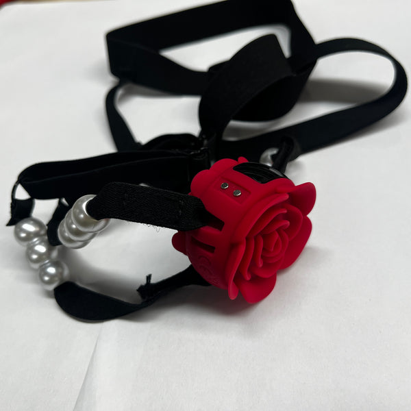 Women Couples Rose Pearl Thong Wearable Panty Vibrator, BDSM Grinding Vibrating Panties Couple Female Adult Sex Toys Games, App Remote Control Clitoral Vagina Taint Vibrator, Bondage Clitoris Sex Toy