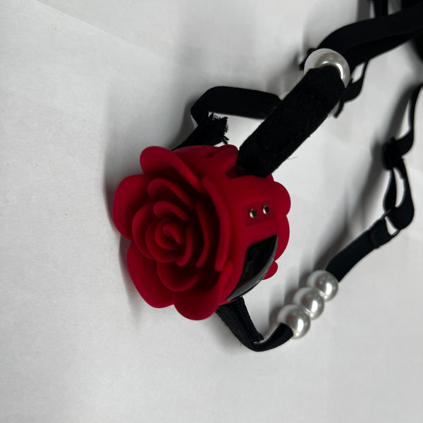 Women Couples Rose Pearl Thong Wearable Panty Vibrator, BDSM Grinding Vibrating Panties Couple Female Adult Sex Toys Games, App Remote Control Clitoral Vagina Taint Vibrator, Bondage Clitoris Sex Toy