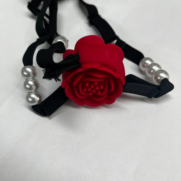 Women Couples Rose Pearl Thong Wearable Panty Vibrator, BDSM Grinding Vibrating Panties Couple Female Adult Sex Toys Games, App Remote Control Clitoral Vagina Taint Vibrator, Bondage Clitoris Sex Toy