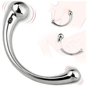 Metal Curved Prostate Massager, Double Ended Anal Sex Toys, Anal G Spot Dildo Vibrator, Vibrating Wand Anal Butt Plug Trainer, Porinda Male Adult Sex Toy for Men Couples Hot & Cold Play