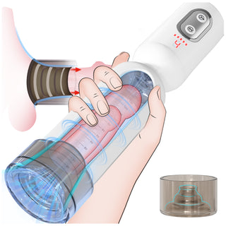 Electric Penis Vacuum Pump Enlarger with Anti-Strain Silicone Sleeve, Cock Extender Enhancer Stretcher with 4 Suction Modes, Male Masturbator Adult Sex Toys for Men Extension, Hoesdik Sex Machine